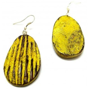 Balloon Earring Jhumka Jhumki - Hook Long Drop Dangle - Acrylic - Classy Yellow 1